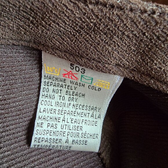 Cotton Ginny - Vintage Corduroy Brown Button Up Top & Skirt Set - Picture 13 of 14